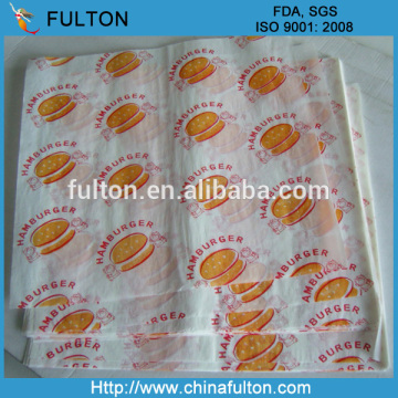 China factory hamburger packing paper/FDA eco-friendly burger wrapper paper/burger paper wrapper