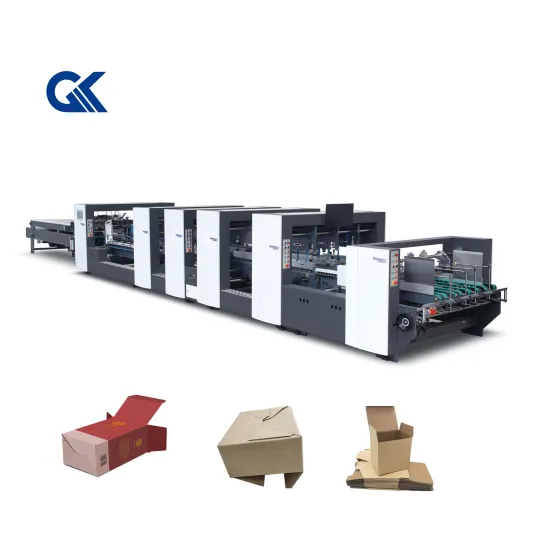 Corrugated Carton Folding and Gluing Machine with Color Inspection and Crash Lock Bottom