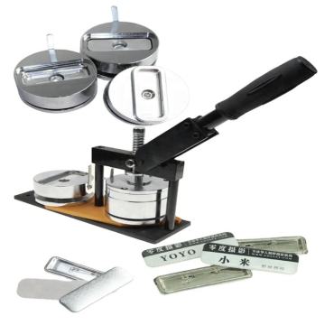 長方形の楕円形のピンボタンバッジ製造マシンと紙カッターセット-60x40mm