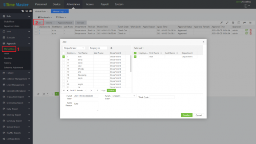 Web-based Time and Attendance software