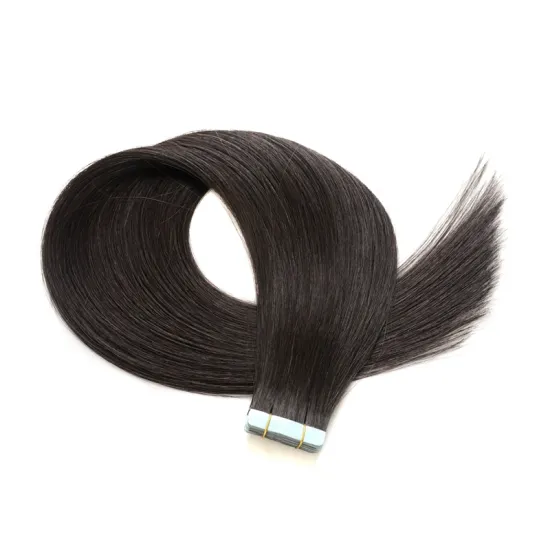 Wholesale Cuticle Aligned Unprocessed Virgin Hair Silky Straight Black Hair High Quality Velvet Remy Skin Weft Tape Extention