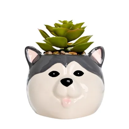 Creative Resin Succulent Vases with Cartoon Animal Designs