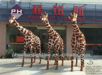 2015 zoo park decoration animal lighting giraffe 5m