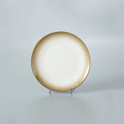 High Grade Luxury Dubai Gold Trim Porcelain Bone China Dinnerware Set