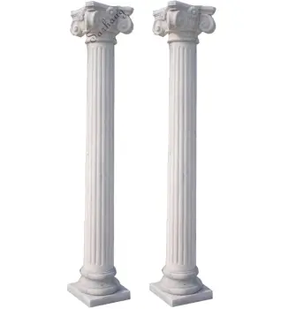 Hand Carved Garden White Marble Column Pillar