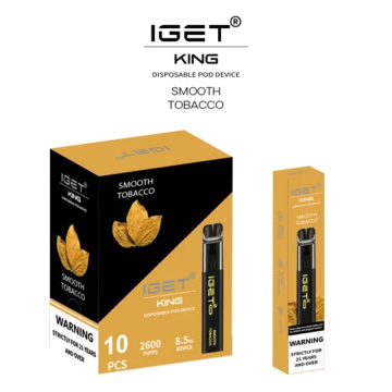 Original IGET KING 2600puffs Disposable Vape In Stock