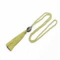 El último collar de cadena larga cristalino hecho a mano de la declaración cristalina hecha a mano de 4m m del color mezclado para las mujeres