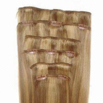 Clips-on Hair Extension, Various Colors are Available, Machine Weft