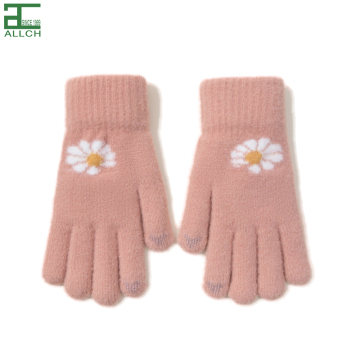 Winter Jacquard Touch Screen Stretch Knitted Unisex Warm Gloves