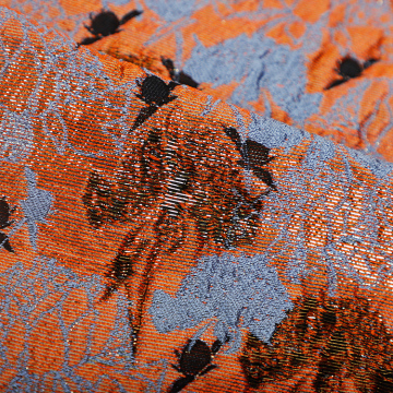 Hot Orange Polyester Jacquard untuk Pakaian