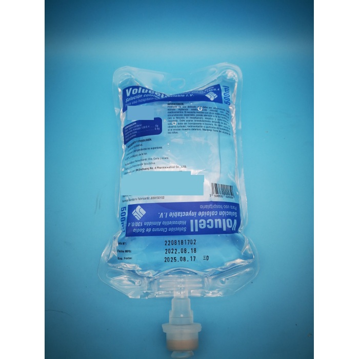 نشا هيدروكسي إيثيل 130/0.4 وحقن كلوريد الصوديوم