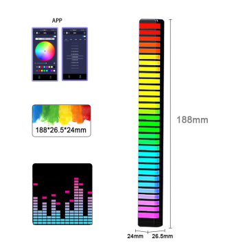 USB Rechargeable RGB Voice-Controlled LED Music Sync Light and Pickup Lamp