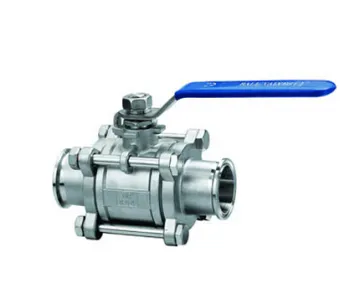 Sanitary Stainless Steel Clamped Three-Pieces Ball Valve