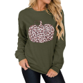 Women's Halloween Leopard Print Pumpkin Sweatshirts