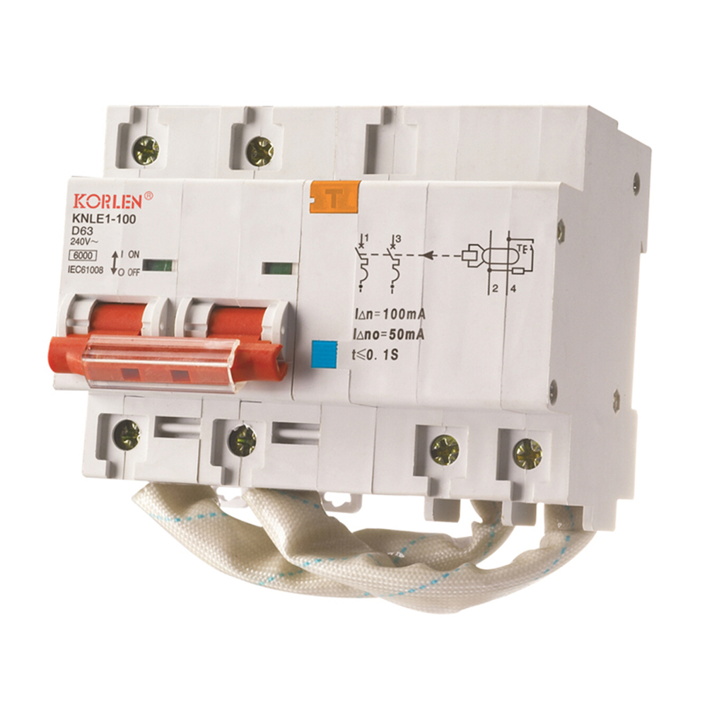 Residual Current Circuit Breaker RCBO KNLE1-100 CE 2P