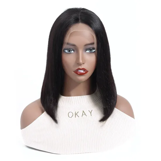 Wholesale Short 10-16 Inch Straight Bob Human Hair Lace Front Wig Ready To Ship Brazilian Cuticle Aligned Hair Frontal Lace Wig