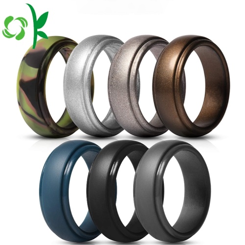 Cool Golden / Silver Powder Silicone Ring Custom Sports Ring