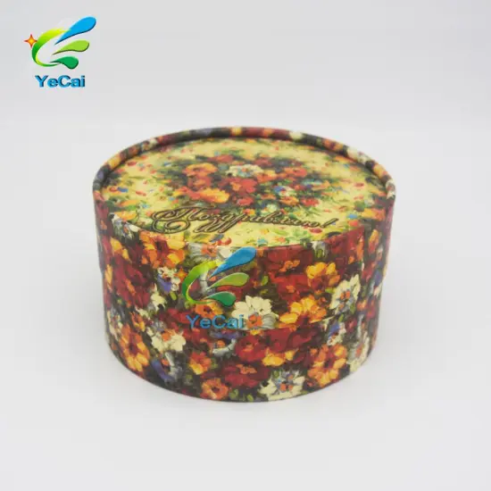 Bulk custom design luxury colorful paper round box CMYK printing round flower box