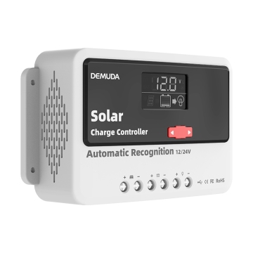 PWM Solar Charge Controller with LCD Display - 10A to 60A, 12V/24V/48V, USB, Dual for Off Grid Systems