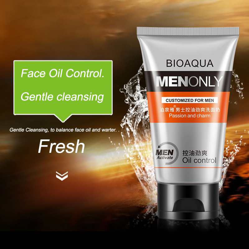 BIOAQUA Man oil-control face cleaner pore cleaner face wash men facial cleanser Acne blackhead Whitening Moisturizing Face Care