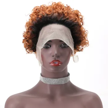 Curly Bob Transparent Lace Front Human Hair Wigs Malaysian Virgin Short Pixie Cut Wig For Black Women Deep Water Wave Wigs