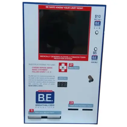 Wall Mount Breath Alcohol Tester Vending Machine - Sell Hangover Solution with Tested BAC Result