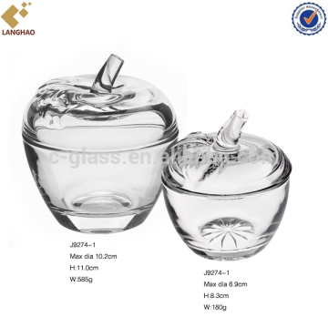 Small Clear Glass Apple Shape Jar