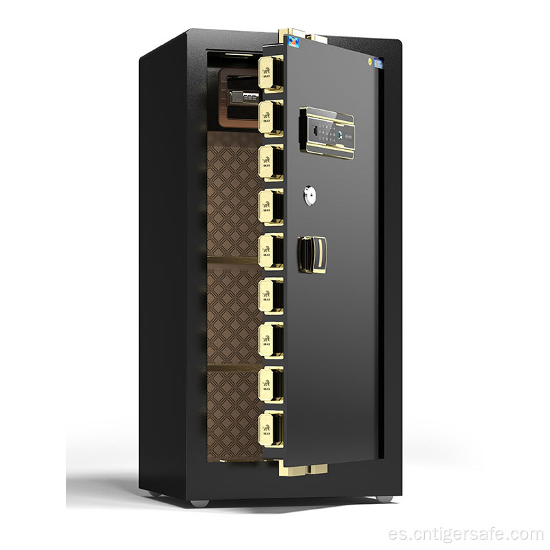 Tiger Safes-Black de 120 cm de altura con bloqueo de huellas digitales