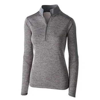 Wholesale Merino Wool Women's Zip Top Long Sleeve Shirt