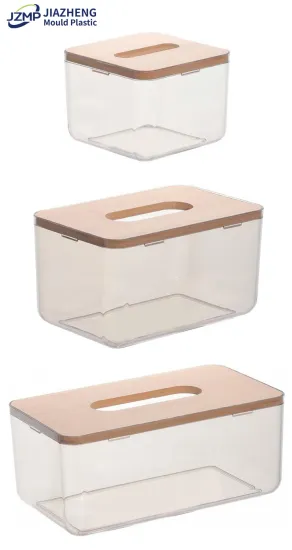 Clear Acrylic Tissue Box With Bamboo Lid