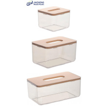 Clear Acrylic Tissue Box With Bamboo Lid
