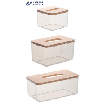 Clear Acrylic Tissue Box With Bamboo Lid
