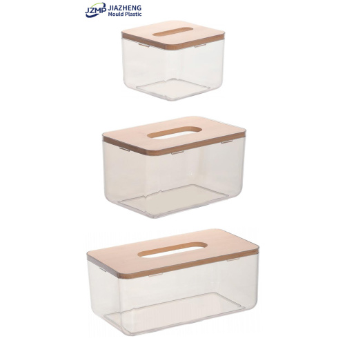Clear Acrylic Tissue Box With Bamboo Lid