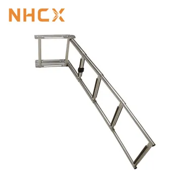 Brand New NHCX Telescoping Stainless Steel Pontoon Boat Ladder - 3 Steps