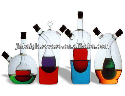 Glass oil and vinegar bottles