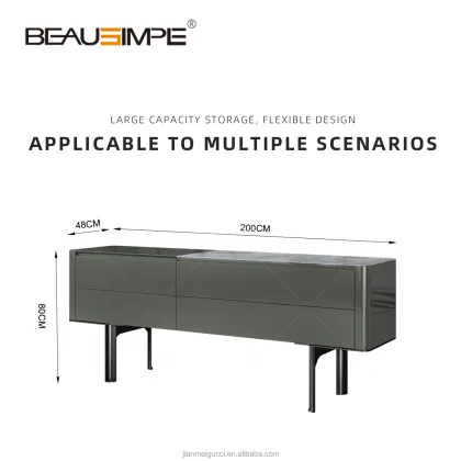 Calacatta Marble Sideboard Smokey Veneer
