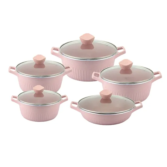 Die Cast Aluminum Cookware Sets with Nonstick Coating and Roman Column Design