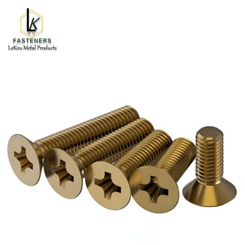 Стальные крестообразные плоские крепежные винты с потайной головкой