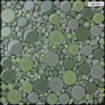 Round Back Splash Crystal Glass Mosaic MYG003