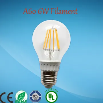Glass body 360 degree 220V A60 E27 6w dimmable led filament bulb,led light making machine bulb