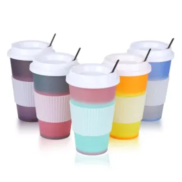 Reusable Color Changing Tumbler Coffee Cups 5 PCS 16oz Plastic Travel Mug