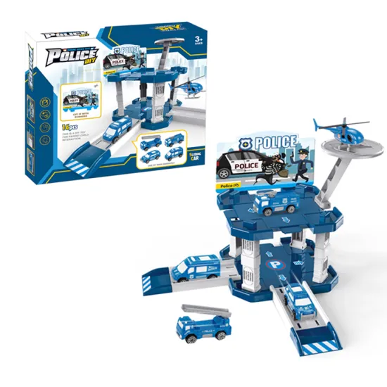 DIY Police Sliding Car Toy Set: The Ultimate City Parking Series for Boys