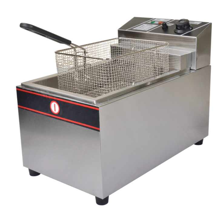 Commercial gas fryer in fast food restaurant