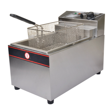 Commercial gas fryer in fast food restaurant