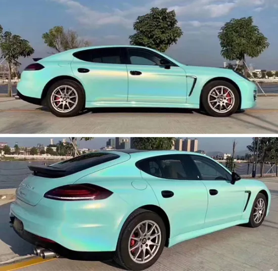 gloss diamond light blue car wrap vinyl