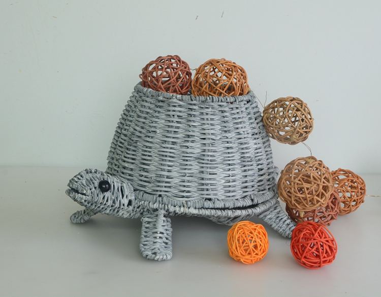 grey rattan handicraft tortoise decoration pot-5 grey rattan handicraft tortoise decoration pot-5
