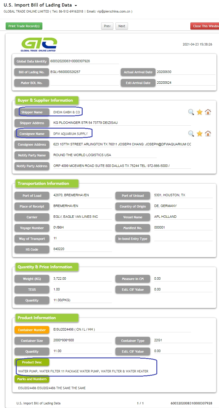 Lista de contato do cliente no atacado Filtro de água EUA