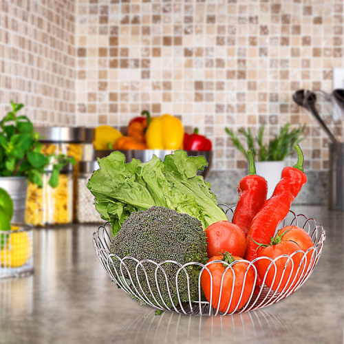 Modern Stainless Steel Metal Wire Fruit Storage Basket