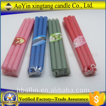 Decorative taper colorful candle in factory price