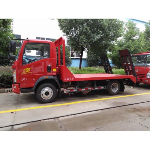 Camión de transporte de superficie plana para la excavadora de entrega.